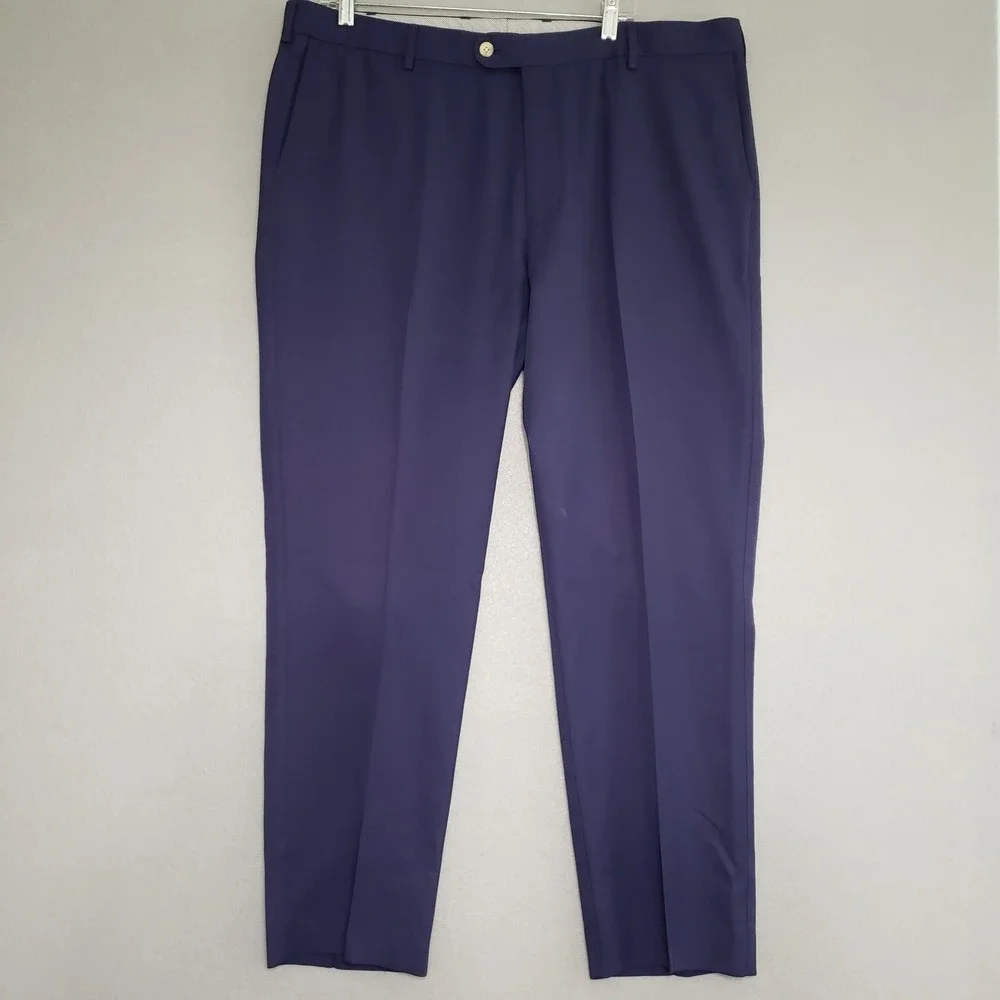 Peter Millar Durham Performance Mens 40/34 fits 40/30 Pants EB78 High Drape Navy